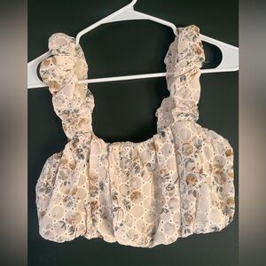 River Island Cream Floral Crop Top